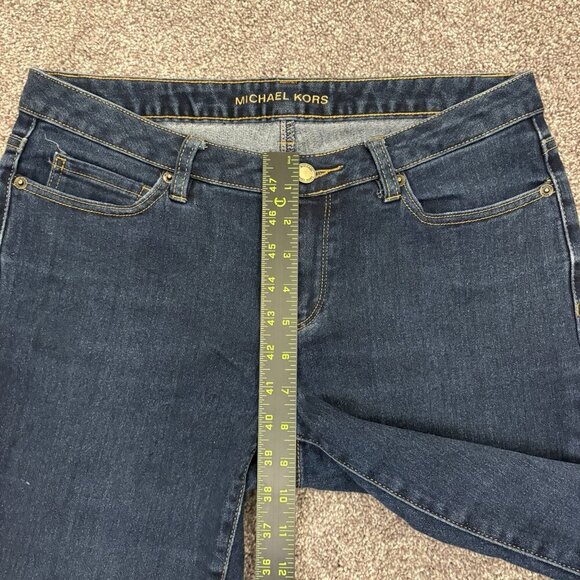 Michael Kors Womens Skinny Jeans Size 8 Blue Mid Rise Stretch Logo 5-Pockets EUC - Picture 9 of 15